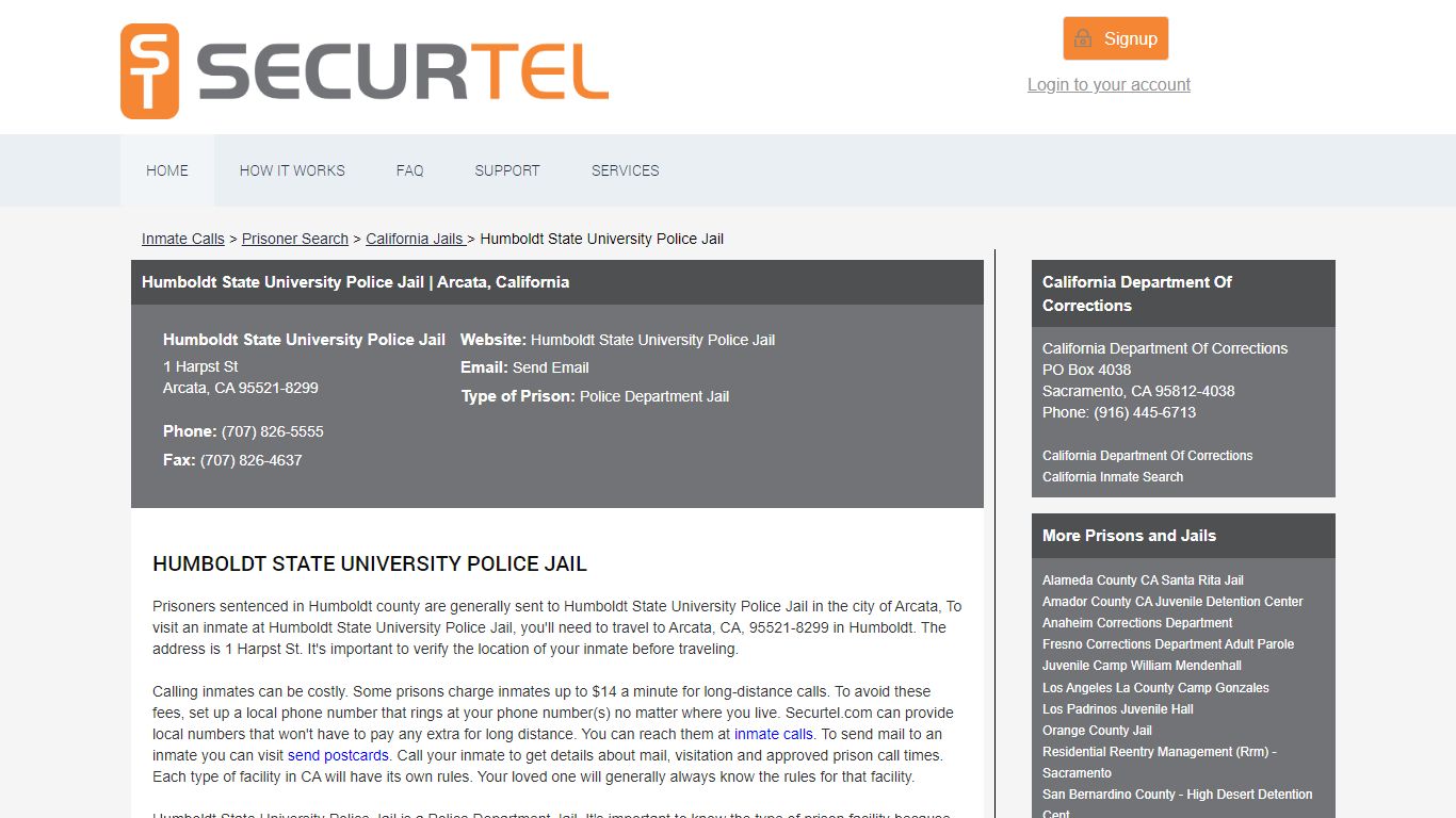 Humboldt State University Police Jail - Humboldt State ...